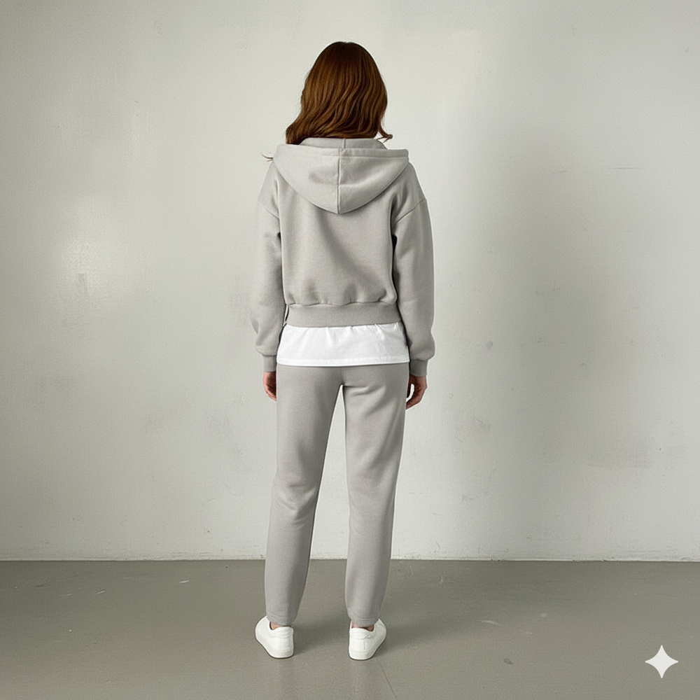 Kurz geschnittener Damen Hoodie mit Reißverschluss