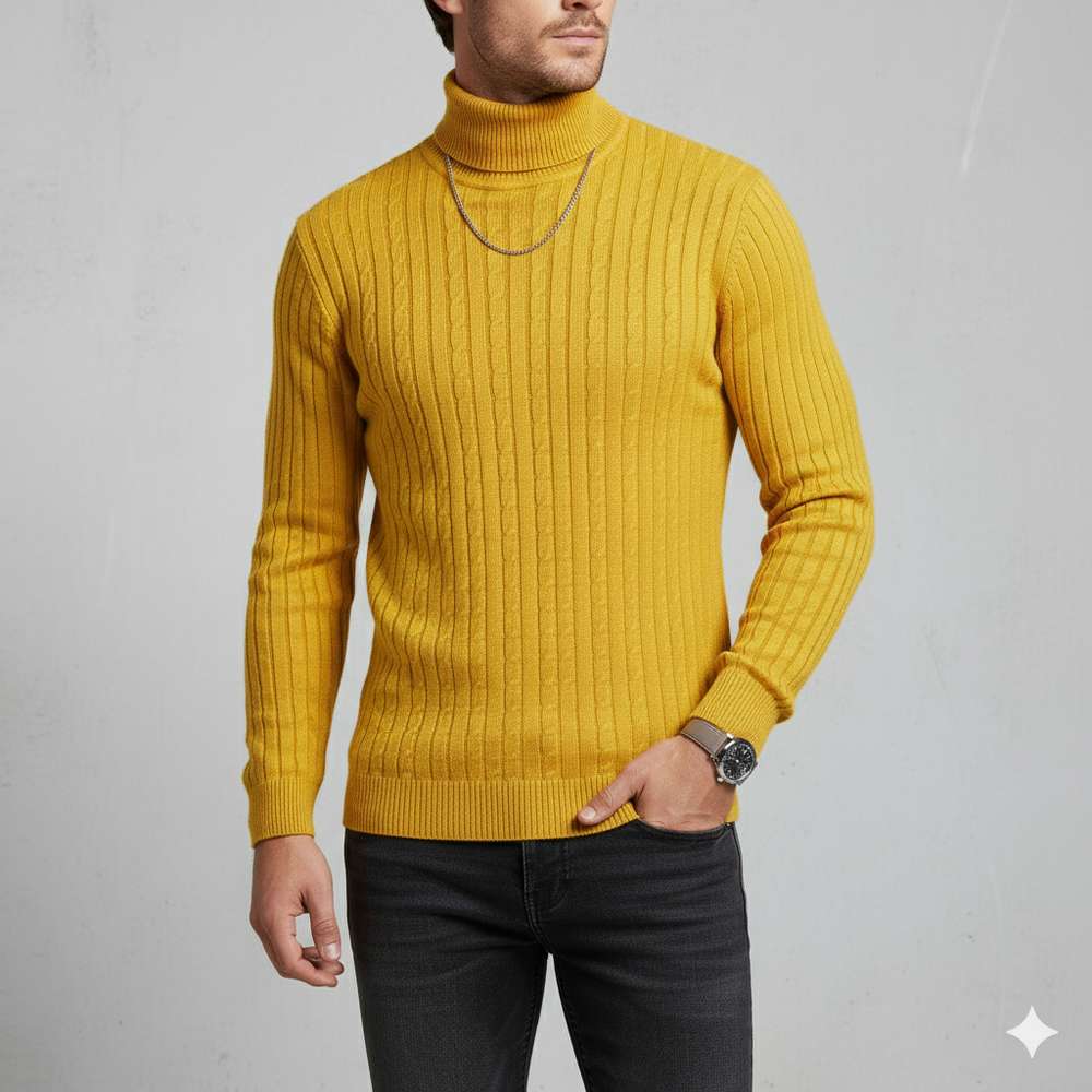 Feiner Herren Strickpullover mit Rollkragen