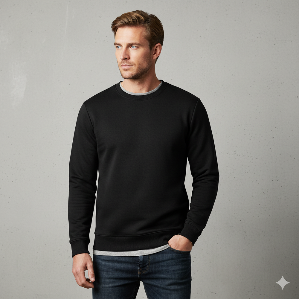 Herren Sweatshirt mit Rundhalsausschnitt
