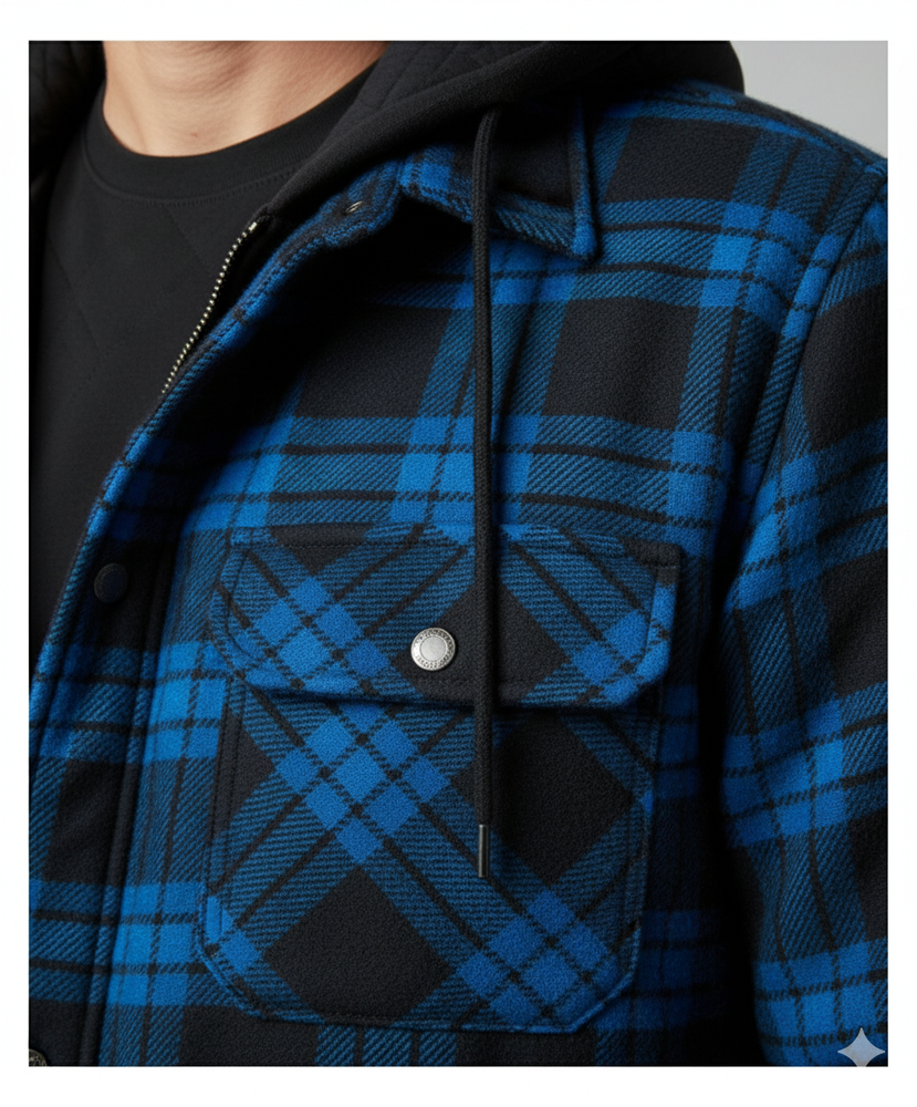 Gepolsterte Herrenjacke mit Karomuster | Warm & Casual Winter