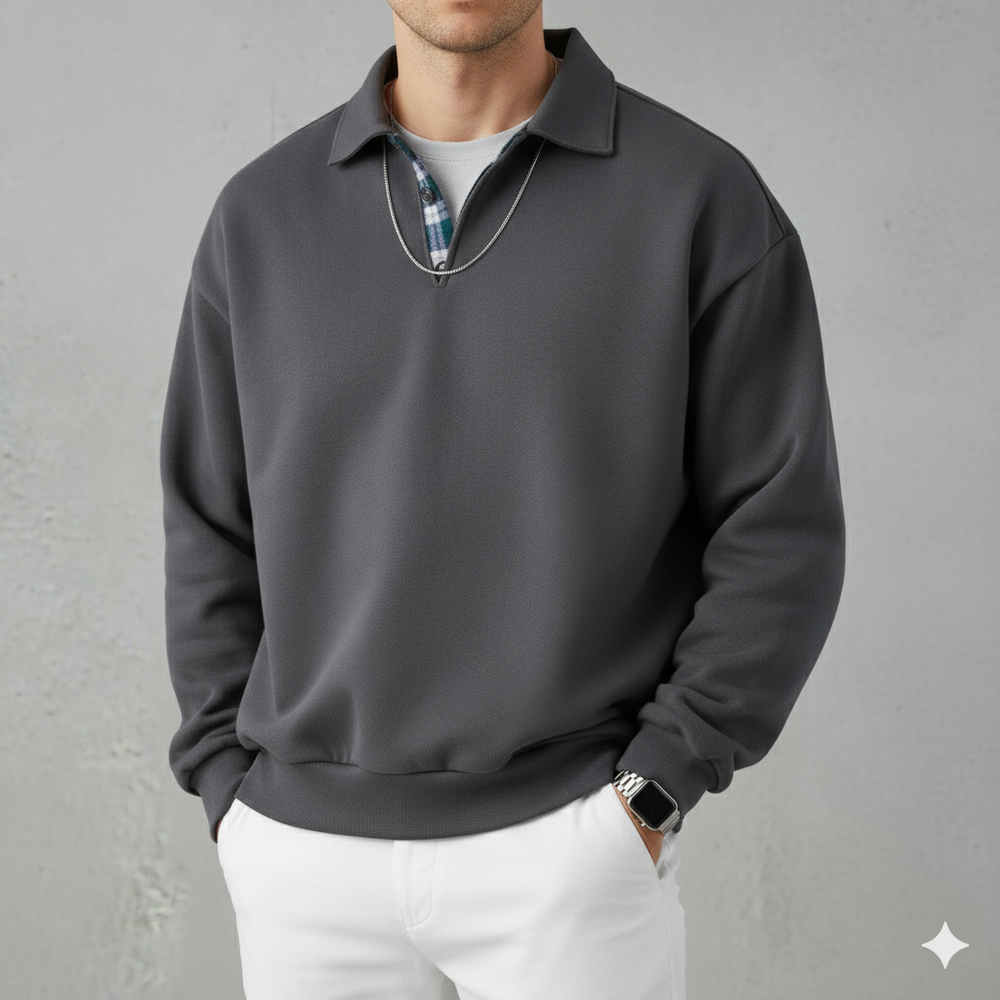 Lässiger Herrenpullover mit Reverskragen | Bequem | Freizeit