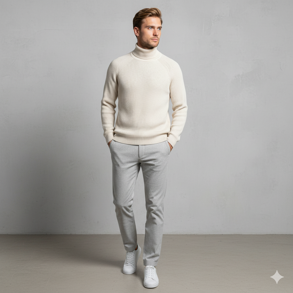 Herren Strickpullover mit Rollkragen | Warm & Elegant | Winter