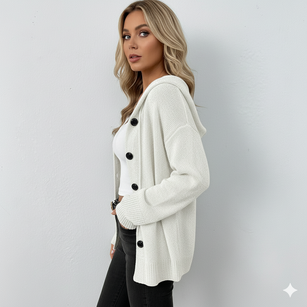 Lässiger Damen Strickjacke mit Knopfleiste | Herbst Winter