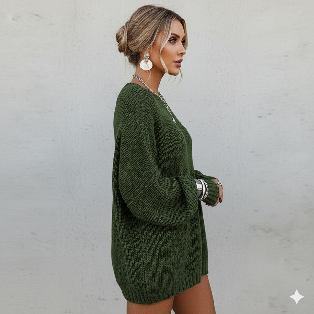 Locker gestrickter Damenpullover | Oversize & Freizeit