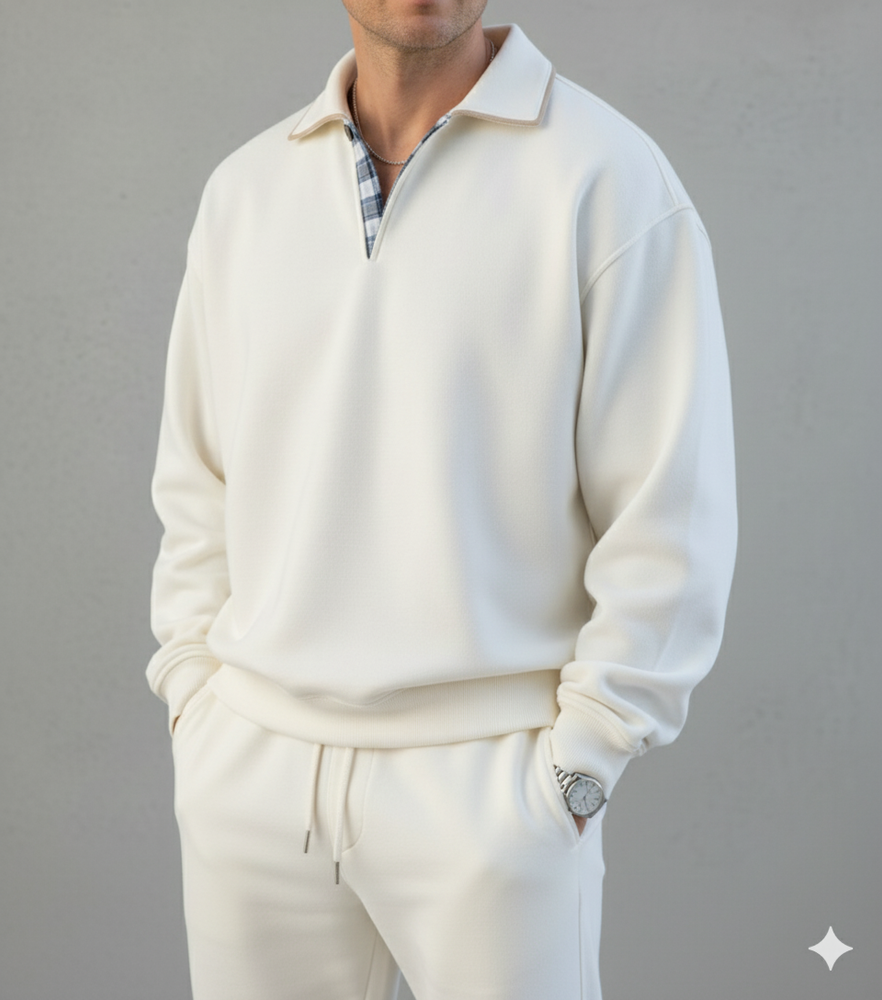 Lässiger Herrenpullover mit Reverskragen | Bequem | Freizeit