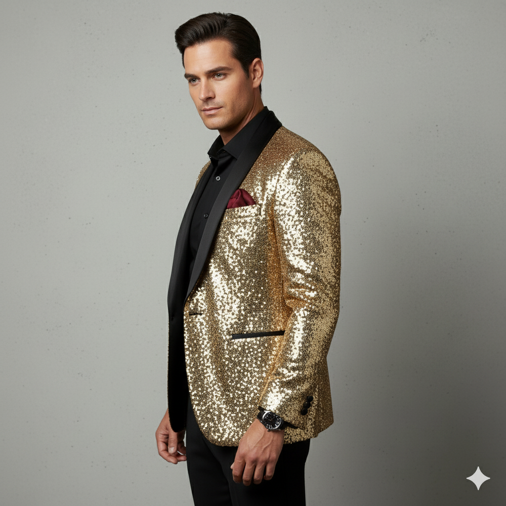 Herren Sakko mit Pailletten | Festlich & Elegant | Slim Fit