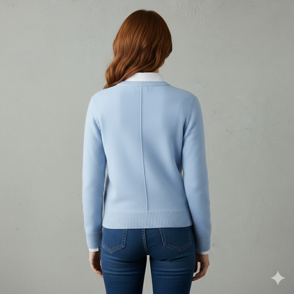 Kuscheliger Damen Strickpullover mit Rundhalsausschnitt | Winter | Elegant