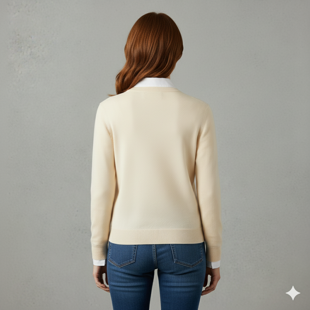 Kuscheliger Damen Strickpullover mit Rundhalsausschnitt | Winter | Elegant