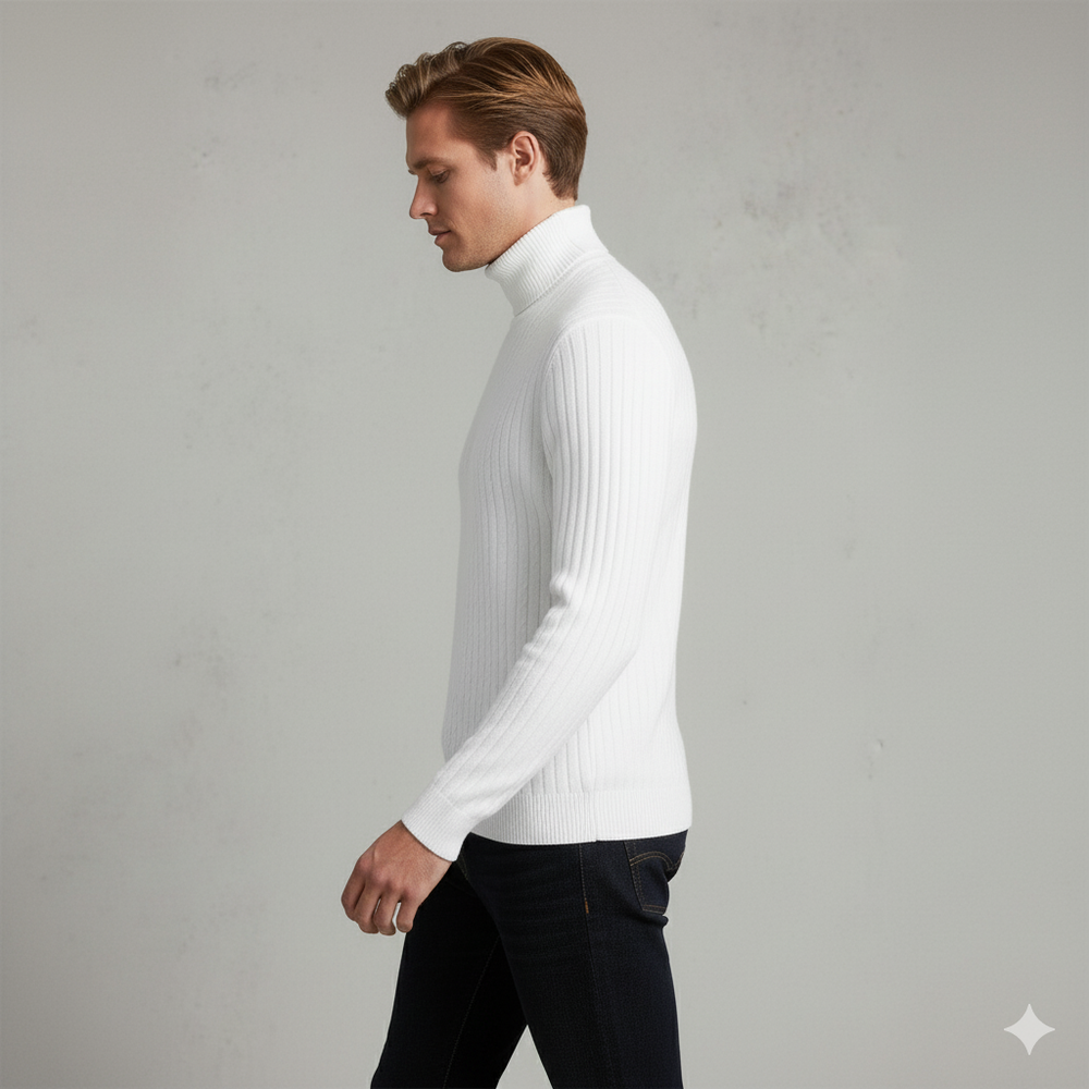 Feiner Herren Strickpullover mit Rollkragen