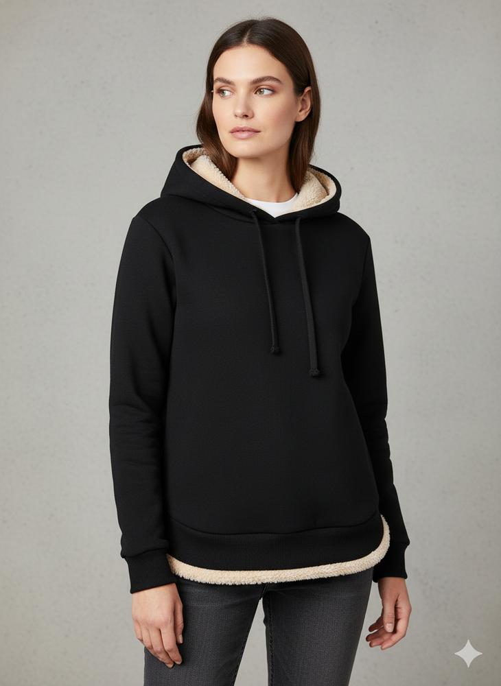 Kuscheliger Damen Hoodie mit Teddyfutter