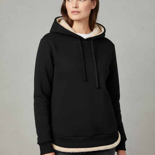 Kuscheliger Damen Hoodie mit Teddyfutter