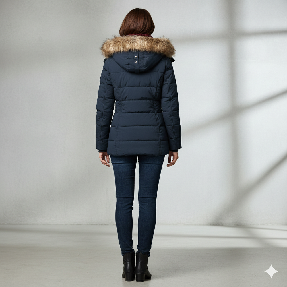 Damen Winterjacke mit Fellkapuze | Warm & Figurbetont