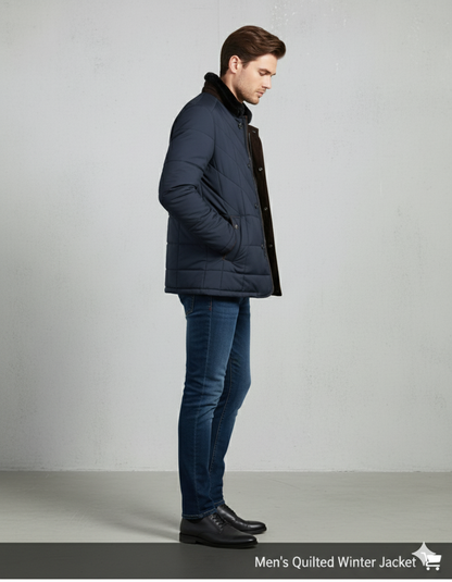 Elegante Herren Steppjacke mit Stehkragen | Warm | Winter