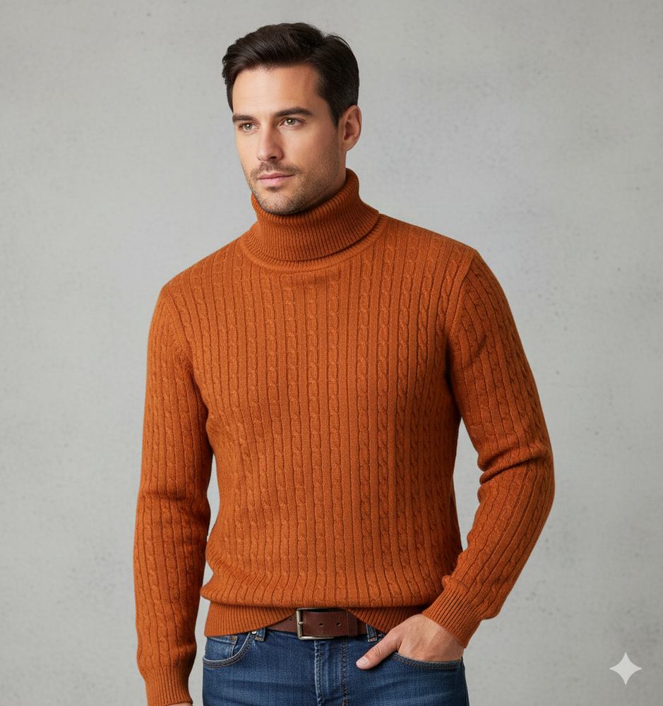 Herren Strickpullover mit Rollkragen | Slim Fit | Winter