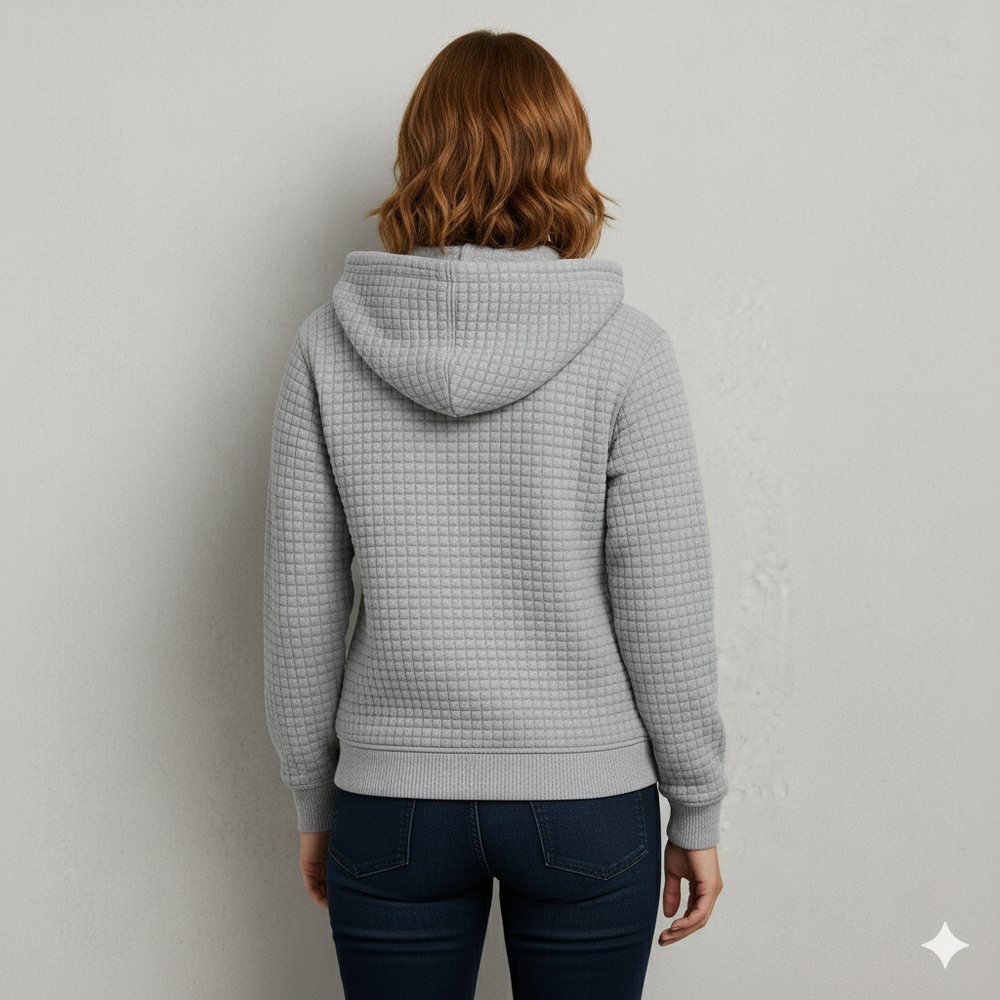 Leichter Damen Kapuzen Strickjacke mit Reißverschluss | Übergang