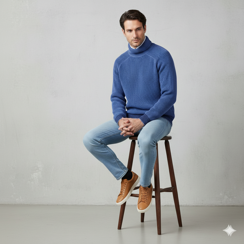 Herren Strickpullover mit Rollkragen | Warm & Elegant | Winter