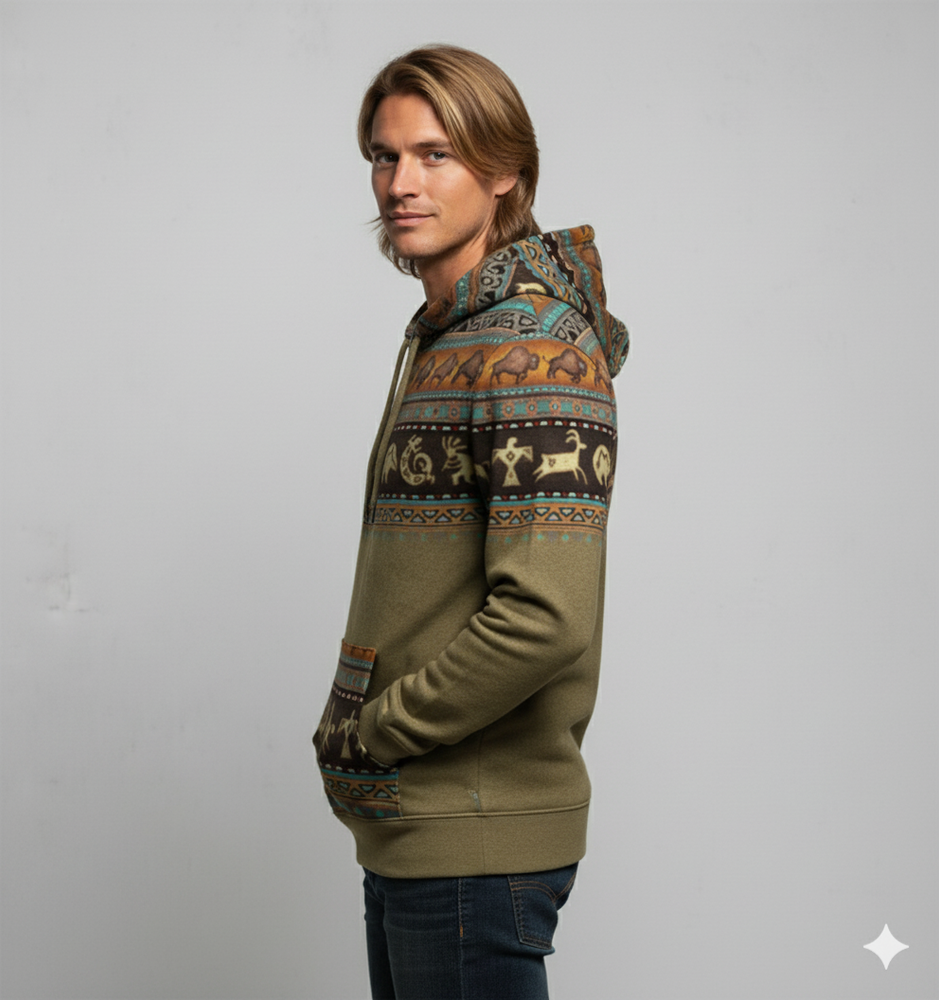 Herren Hoodie mit Muster | Lässig & Warm | Herbst/Winter