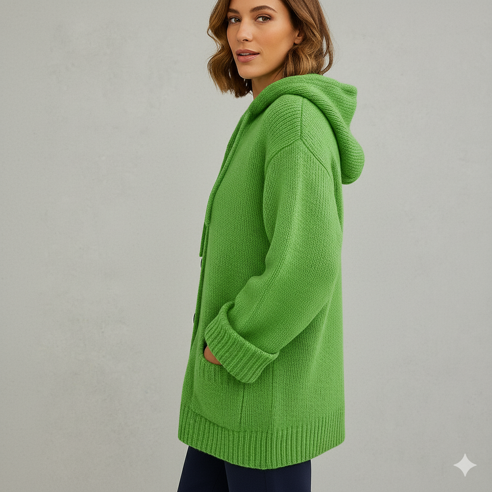 Kuscheliger Damen Strickjacke mit Kapuze | Warm für Herbst/Winter