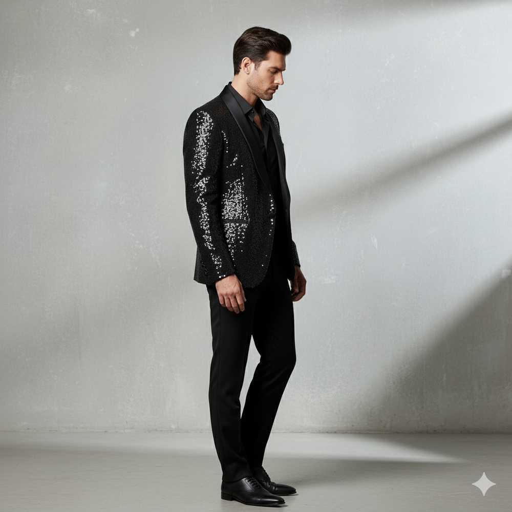 Herren Sakko mit Pailletten | Festlich & Elegant | Slim Fit