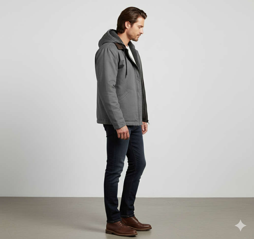 Warme Herren Kapuzenjacke mit Fleecefutter | Herbst Winter