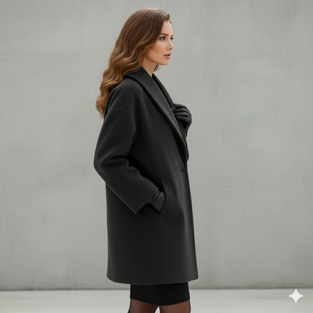 Damen Wollmantel Figurbetont Elegant | Stehkragen | Herbst Winter
