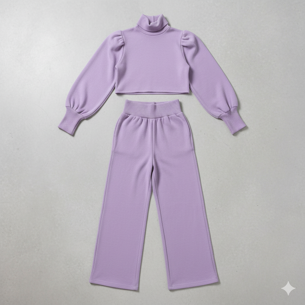 Damen Rollkragen Set mit Langarm | Lässig & Bequem | Winter