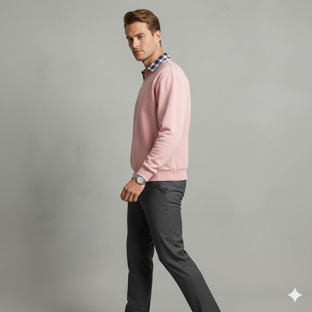 Lässiger Herrenpullover mit Reverskragen | Bequem | Freizeit