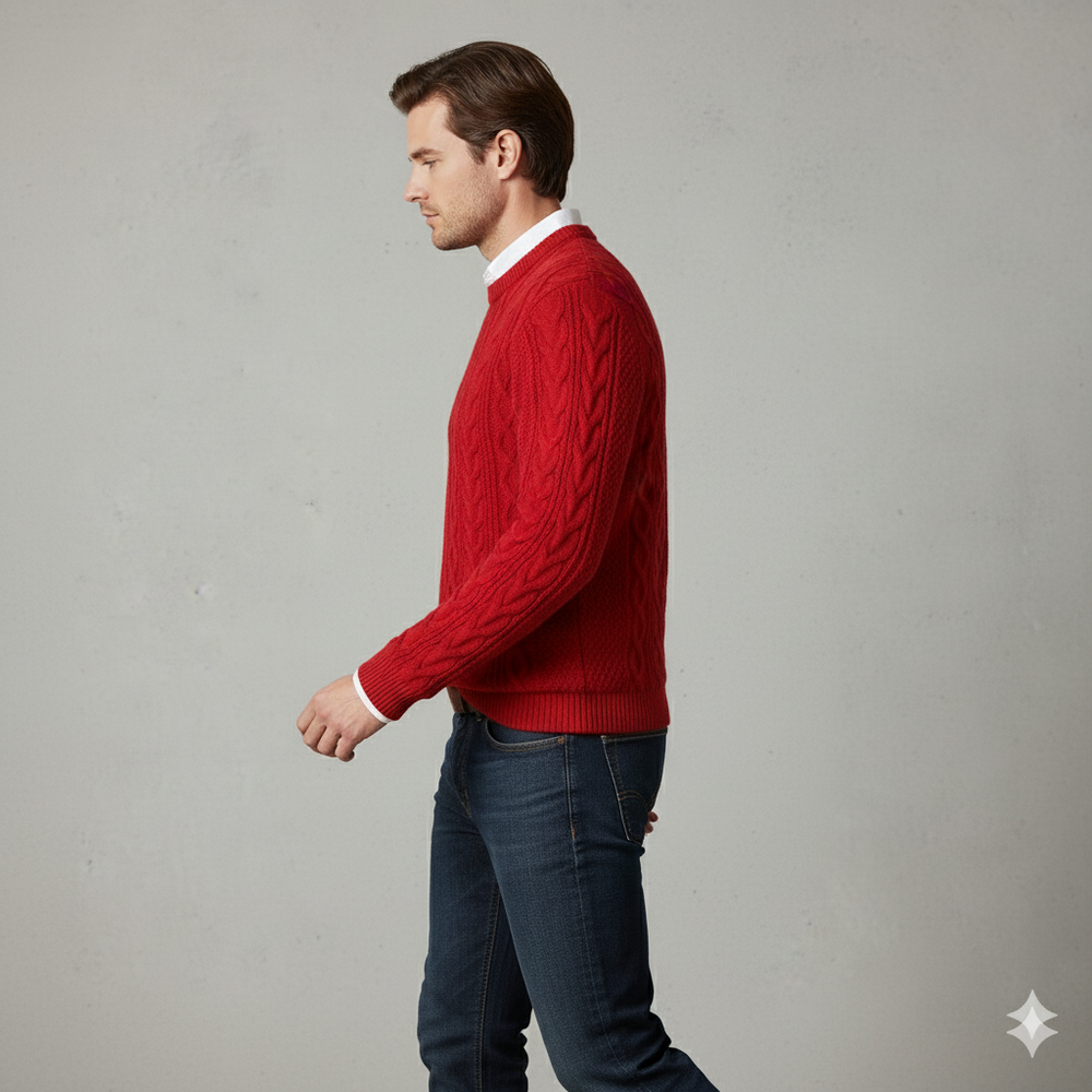 Herren Strickpullover mit Strukturmuster | Modern & Warm | Winter