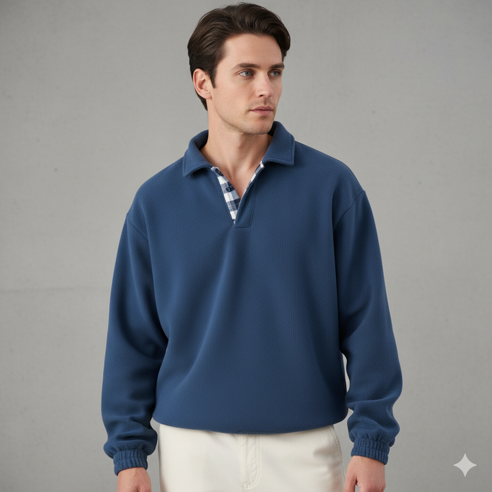 Lässiger Herrenpullover mit Reverskragen | Bequem | Freizeit