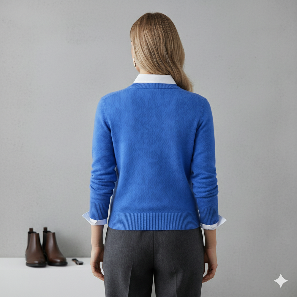 Kuscheliger Damen Strickpullover mit Rundhalsausschnitt | Winter | Elegant