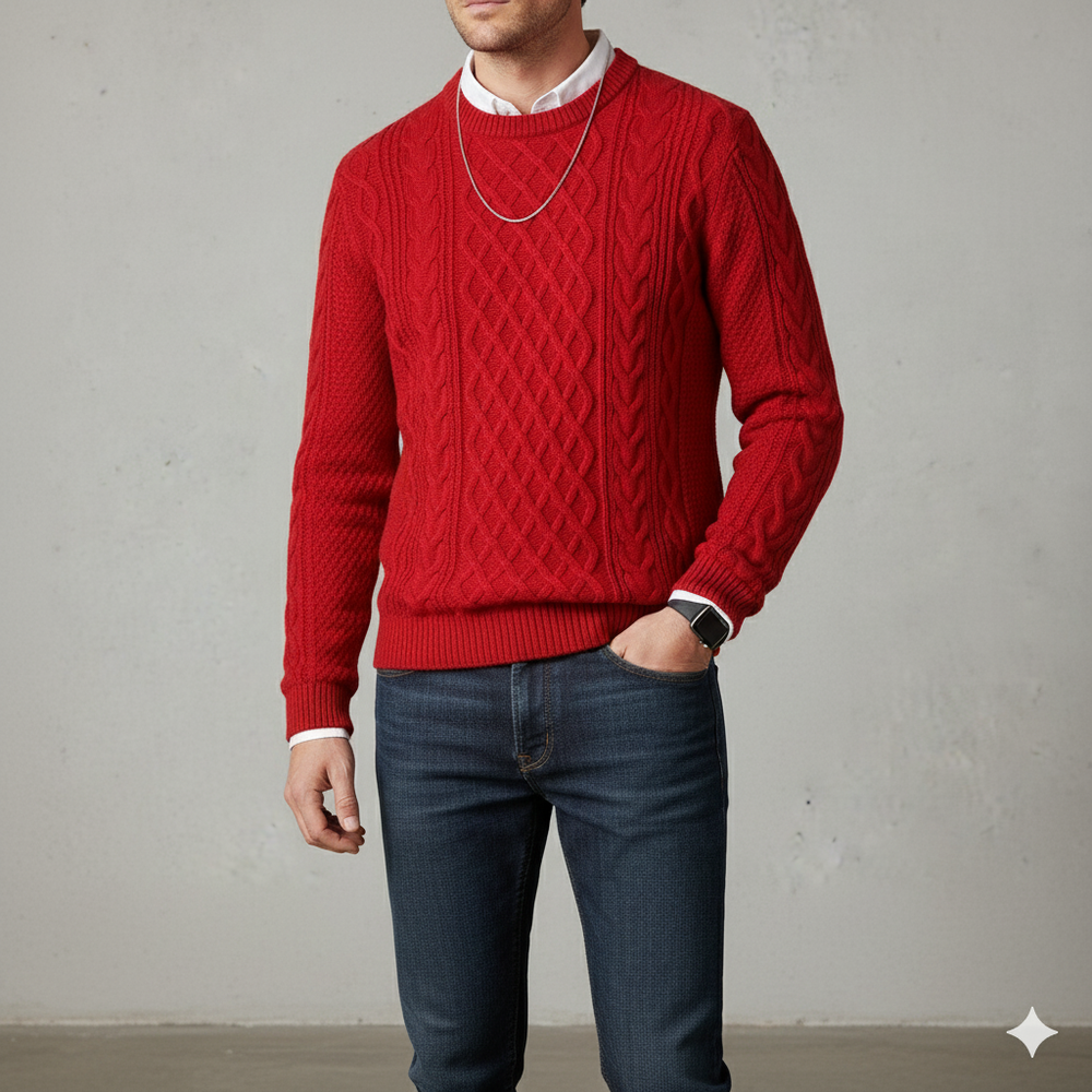 Herren Strickpullover mit Strukturmuster | Modern & Warm | Winter