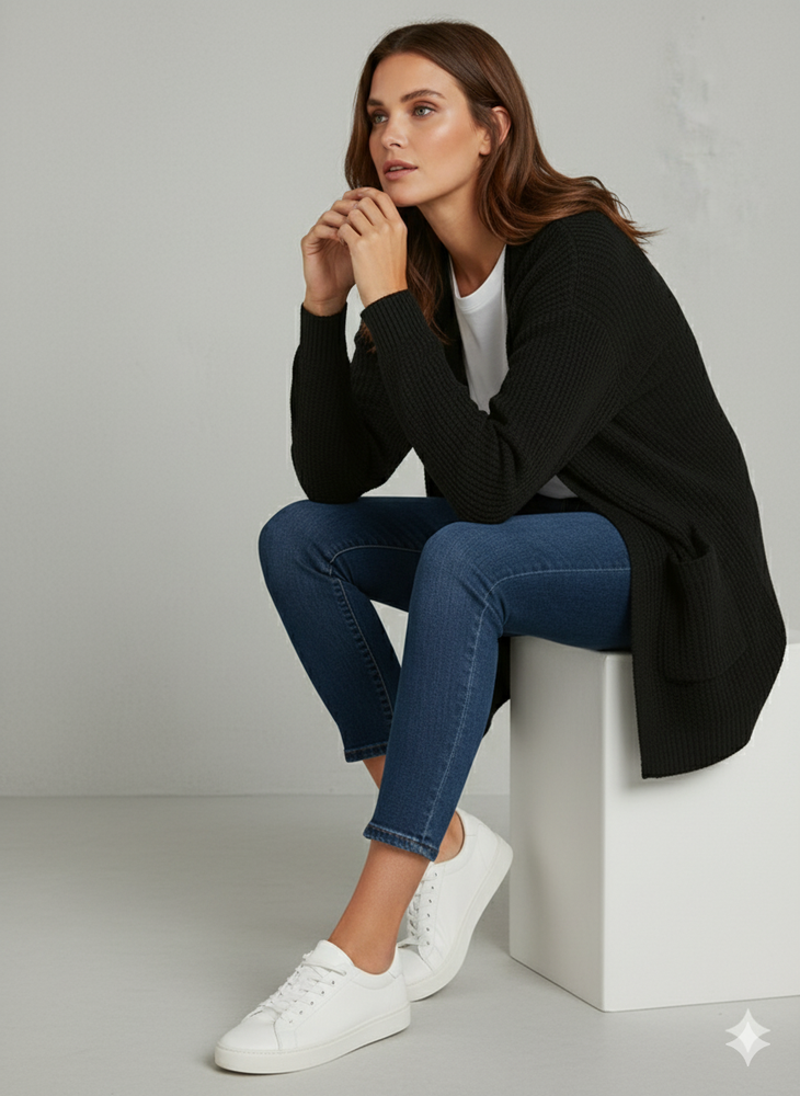 Damen Strickjacke mit Taschen | Locker & Warm | Herbst/Winter