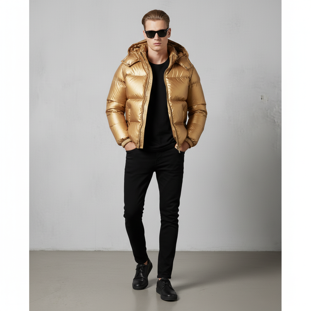 Herren Pufferjacke mit Kapuze | Winter | Warm & Modern