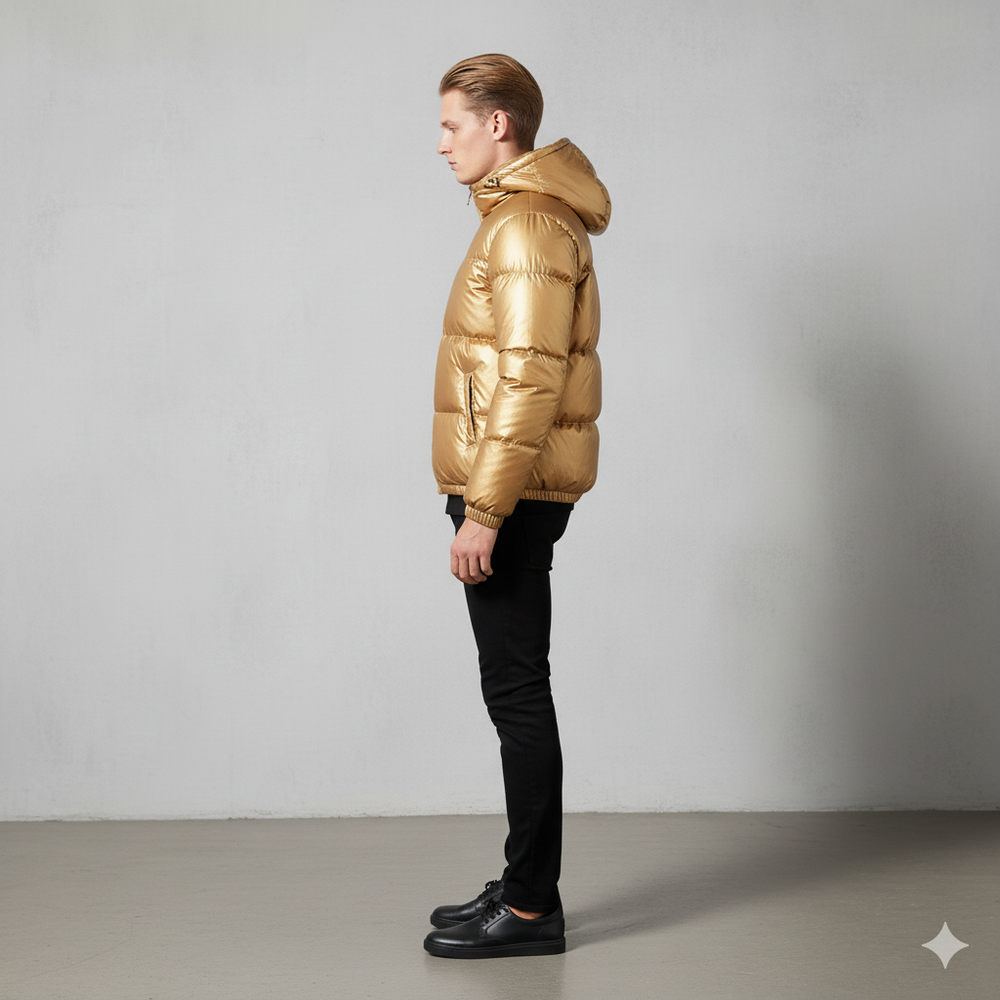 Herren Pufferjacke mit Kapuze | Winter | Warm & Modern