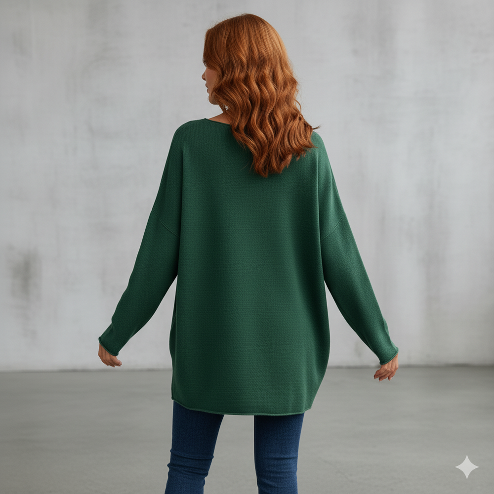 Damenpullover mit V Ausschnitt und Print | Freizeit