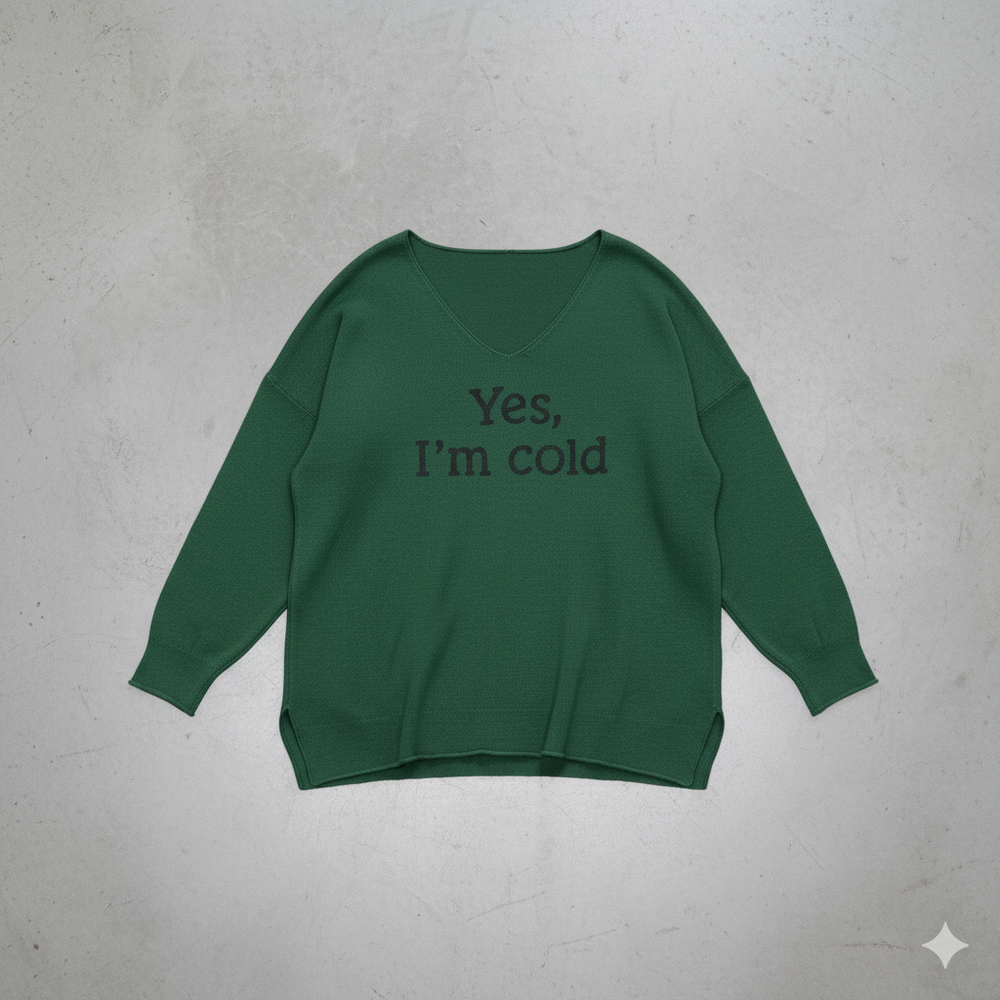 Damenpullover mit V Ausschnitt und Print | Freizeit