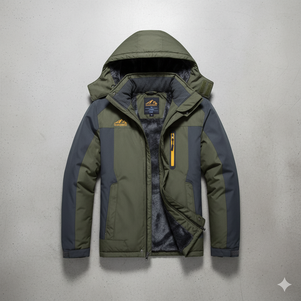 Herren Skijacke mit Kapuze | Winddicht & Warm | Winter Outdoor