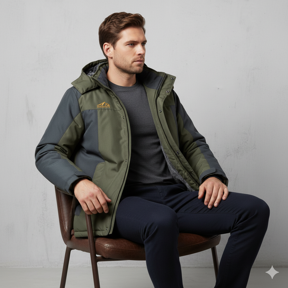 Herren Skijacke mit Kapuze | Winddicht & Warm | Winter Outdoor