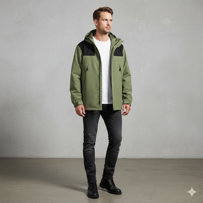 Herren Outdoorjacke mit Kapuze | Winddicht & Leicht | Freizeit
