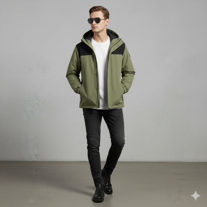 Herren Outdoorjacke mit Kapuze | Winddicht & Leicht | Freizeit