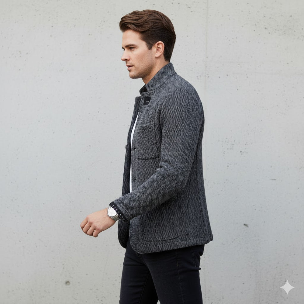 Herren Strickjacke mit Stehkragen | Slim Fit | Winter