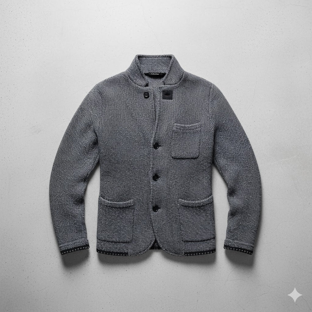 Herren Strickjacke mit Stehkragen | Slim Fit | Winter