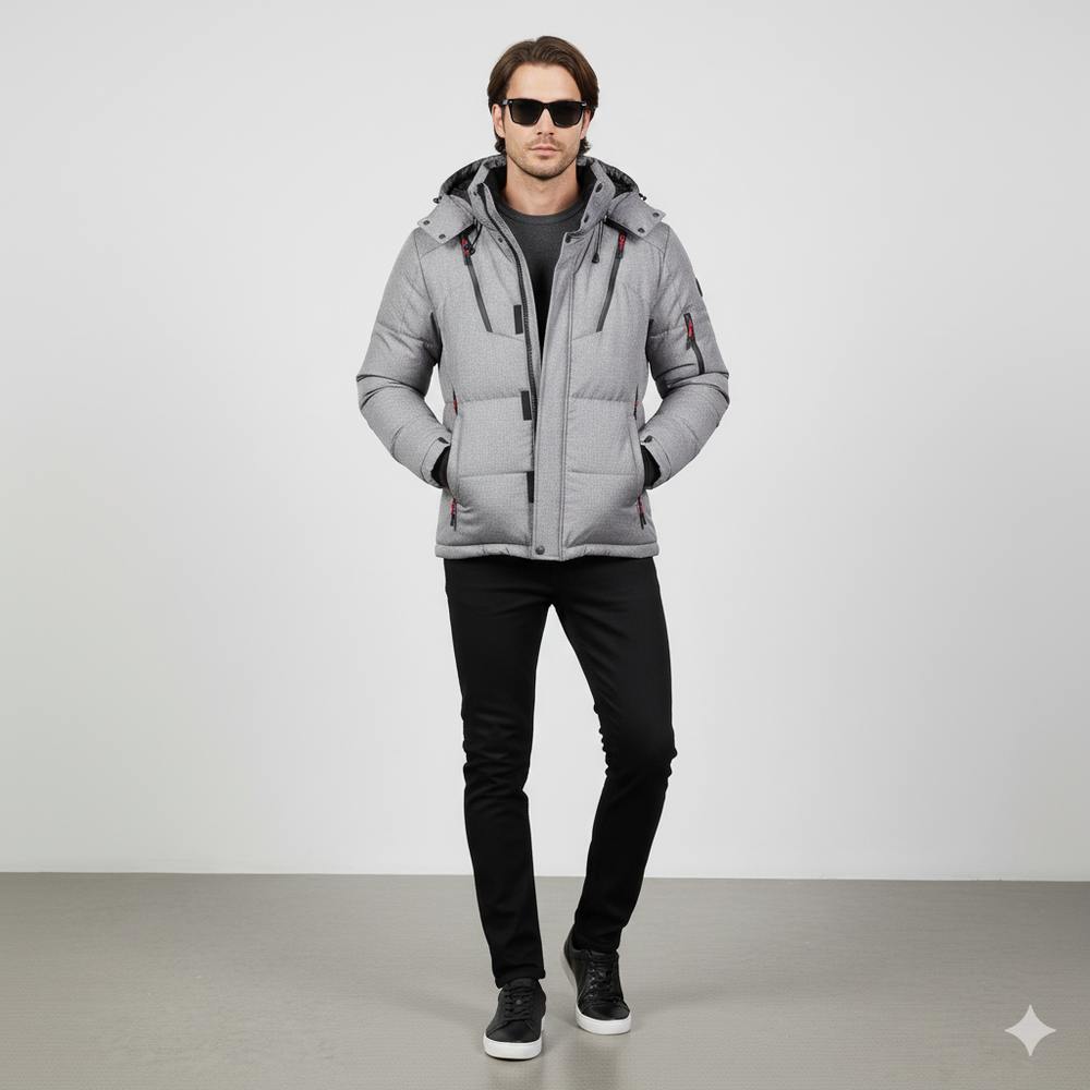 Herren Steppjacke mit Kapuze | Winter | Warm & Atmungsaktiv