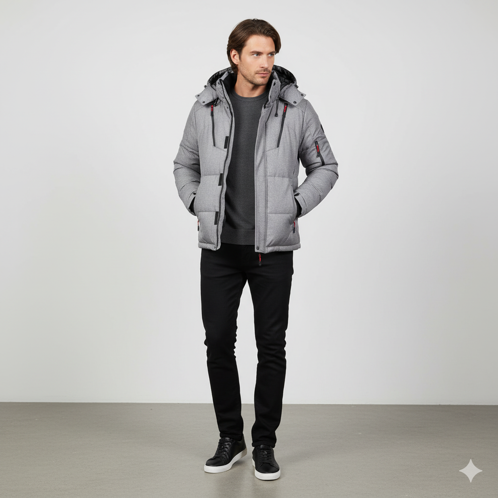 Herren Steppjacke mit Kapuze | Winter | Warm & Atmungsaktiv