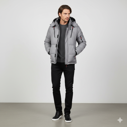 Herren Steppjacke mit Kapuze | Winter | Warm & Atmungsaktiv