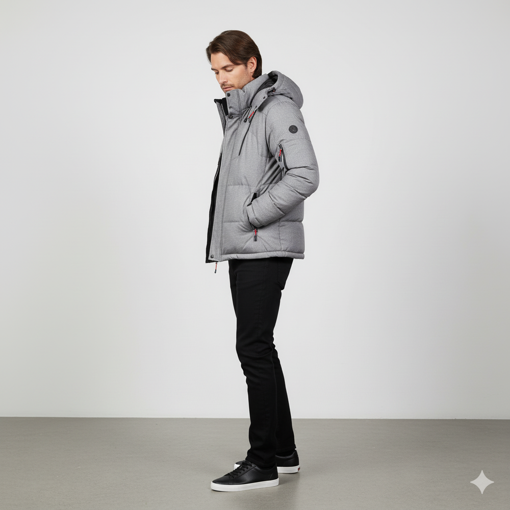 Herren Steppjacke mit Kapuze | Winter | Warm & Atmungsaktiv