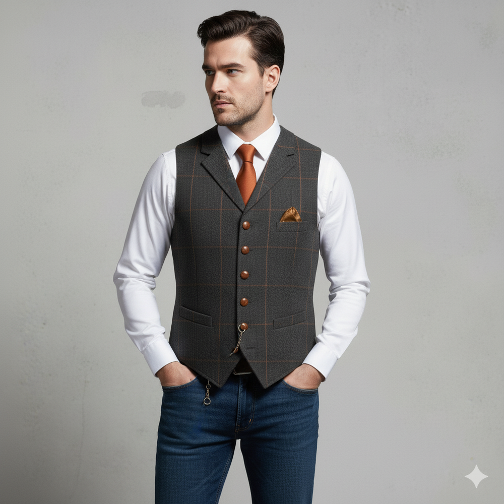 Herren Weste mit Karomuster | Elegant & Modern | Herbst/Winter
