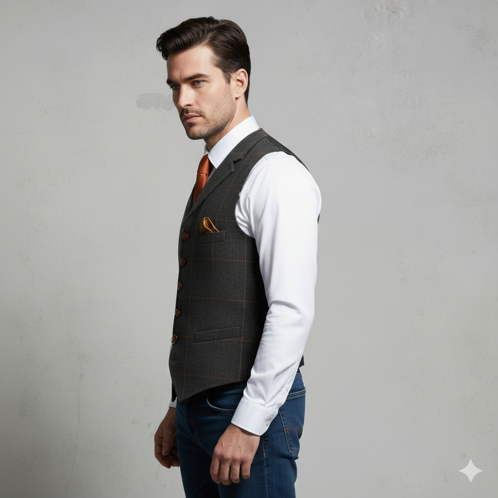 Herren Weste mit Karomuster | Elegant & Modern | Herbst/Winter
