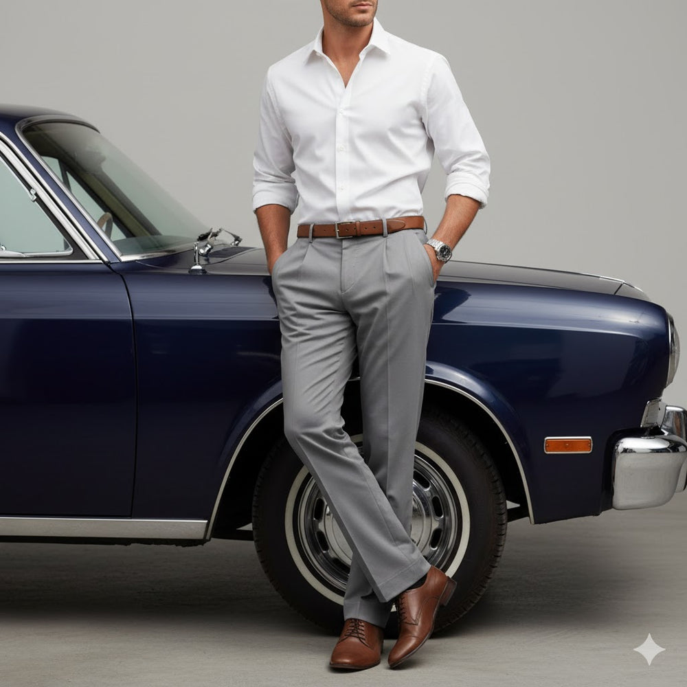 Klassische Herren Stoffhose | Regular Fit & Knitterarm