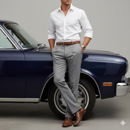Klassische Herren Stoffhose | Regular Fit & Knitterarm